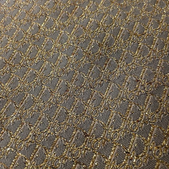 Dior Vintage Monograph Gold Clutch with Coin Purse Designer Logo - Picture 7 of 14